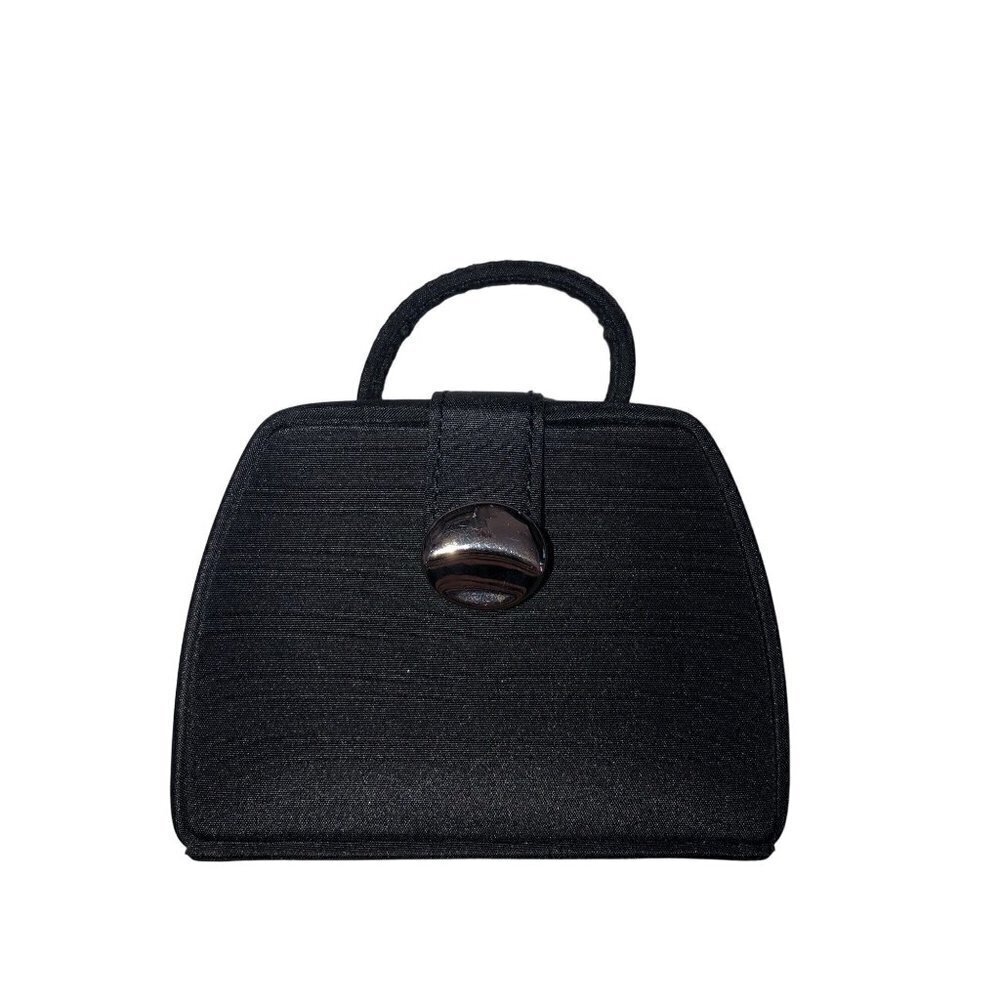 Jeun Bang Jewelry Case Travel Mini Handbag Style Black Compartments Snap Closure